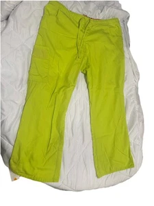 Dickies Pants Women's Petite Neon Green Scrubs Bottoms Medical Workwear - Picture 1 of 5