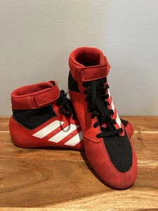Adidas Wrestling Boxing Shoes Mens size 8 YYJ606004 RED White & Black - Picture 1 of 7