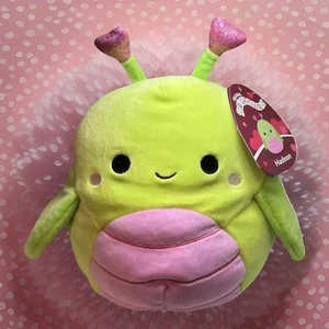 Squishmallow Hadeon Grasshopper Plush 8” Neon Green Pink Insect Bug Stuffed NWT - Picture 1 of 9