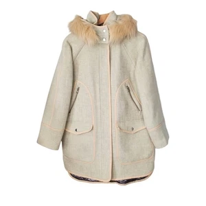 J. Crew Summit Parka in Italian Stadium Cloth Coat Wool Opal BA541 Size 6 NEW - Picture 1 of 13