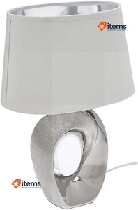 Reality Lamps Taba R50511089 Table Lamp, Ceramic, White/Silver - Picture 1 of 1