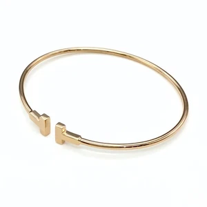 TIFFANY&Co. T-wire Bracelet PG Pink Gold Bangle Bracelet 750 Women - Picture 1 of 4