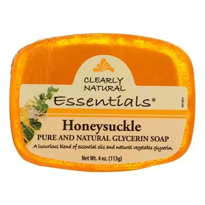Clearly Natural Essentials Pure Glycerin Bar Soap Honeysuckle 4 Ounce Pack of 3