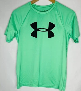 Under Armour Heat Gear Youth X-Large Neon Green Short Sleeve Loose Fit T-Shirt - Picture 1 of 5