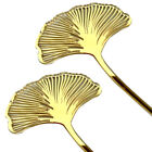 3Pcs Acrylic Gold Ginkgo Leaves Cake Topper Baking Happy Birthday Cake Toppe _Cu