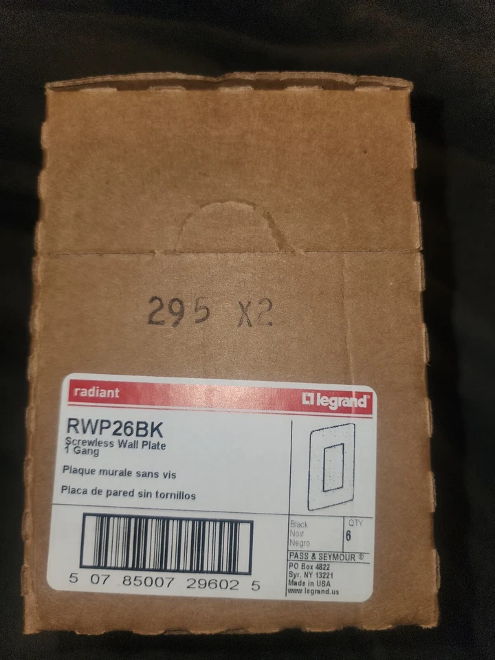 Legrand Rwp26 Black Radiant 1 Gang Rocker / GFI Wall Plate