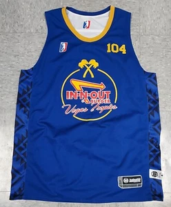 In N Out Burger Vegas Tropics Basketball Jersey Reversible Blue White Size M - Picture 1 of 8