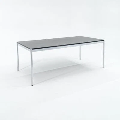 2000s USM Haller T 79 x 39 inch Dining Table / Desk with Ebonized Oak Wood Top - Image 1 of 4