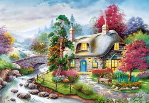 Needlework DIY Counted Cross Stitch Chart - Creek Cottage - Imagen 1 de 5