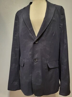 Blazer Zara Grande Ligero Poliéster Azul Marino Estampado Camuflaje Foto 1 de 4