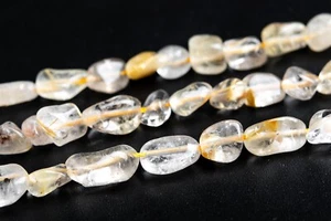 7-9 mm Gold Rutil Quarz Kiesel Nugget Qualität A echte natürliche lose Perlen - Bild 1 von 5