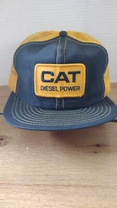 Caterpillar Diesel Power Kansas Two Tone Snapback Trucker Hat CAT Vintage RARE! - Picture 1 of 10