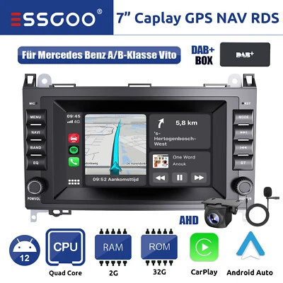 Für Mercedes Benz A/B Klasse W169 Android 12 Autoradio DAB+ Carplay +Kamera MIK - Bild 1 von 4