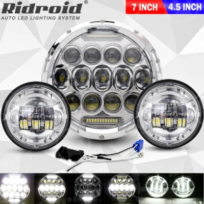 7" LED Headlight & 4.5" Passing Lights for Harley-Davidson Dyna Switchback FLD - Imagem 1 de 4