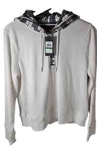 Tommy Hilfiger Mixed Media Waffle Hoodie Size Large NWT - Picture 1 of 11