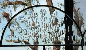 FELICIANO BEJAR MAGISCOPIO CRISTAL Y ACERO ESCULTURA "PUESTA DE SOL" 29" ALTO (117) - Imagen 1 de 9