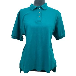 Camisa Polo DE COLECCIÓN Lands End Para Mujer Azul Teal Mediana Hecha en EE. UU. Manga Corta - Imagen 1 de 6