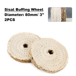3'' 80mm Sisal Buffing Wheel Polishing Pad for Metal Stainless Steel 10mm Bore