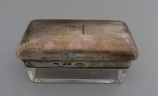 VICTORIAN SILVER TOPPED ASPREY TRAVELLING INKWELL OR SIMILAR HERALDIC CREST WOLF