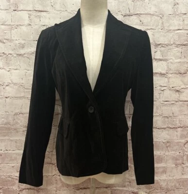 Valerie Stevens Womens Black Velvet Blazer Jacket Petite 4P Fitted $115 NEW - Image 1 of 4