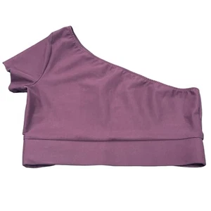 Victoria’s Secret Sport Women’s One Shoulder Crop Top Stretch Maroon Sz S NWT - Picture 1 of 6