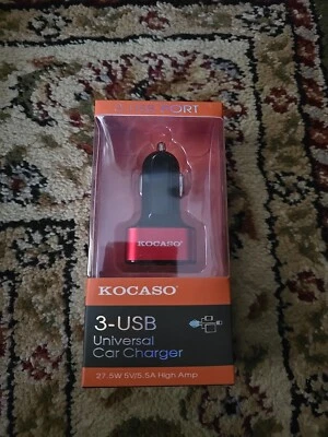 Cargador de coche USB 3 puertos USB encendedor de cigarrillos cargador adaptador para iPhone Samsung Foto 1 de 3