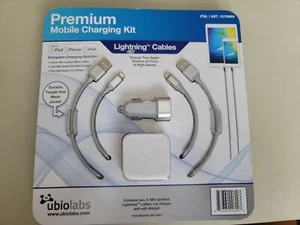 🚨 OEM UbioLabs Premium Mobile Charging Kit Apple 6' Cables Car & Wall Chargers - Picture 1 of 2