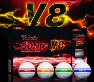 Volvik 2025 Golf Balls Sonic V8 Soft Track 2 Piece Dozen 4 Colors - Picture 1 of 16
