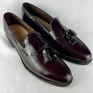 NOS Allen Edmonds Grayson 10A burgundy tassel loafers leather shoes USA made - Picture 1 of 11