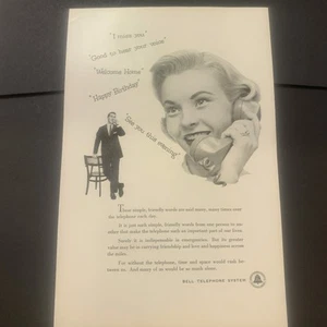 Publicidad publicitaria de palabras amigables sistema telefónico Bell 1956 vintage - Imagen 1 de 2