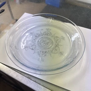 Vintage Fire King Philbe Clear Blue Glass Pie Pan Plate Baking Dish 8 1/4” - Picture 1 of 4