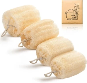 Natural Loofah Exfoliating Body Scrubber (Pack 4), Pack of 4,  - Picture 1 of 6