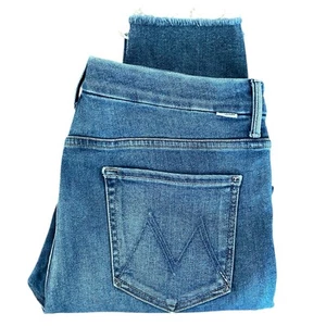 Vaqueros Madre Talla 33 Cintura Alta Looker Tobillo Deshilachado Azul Denim - Imagen 1 de 13