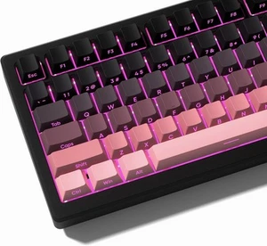 Womier Shine Through PBT Pink Keycaps 60 75 100 Percent, Cherry Black - Picture 1 of 6
