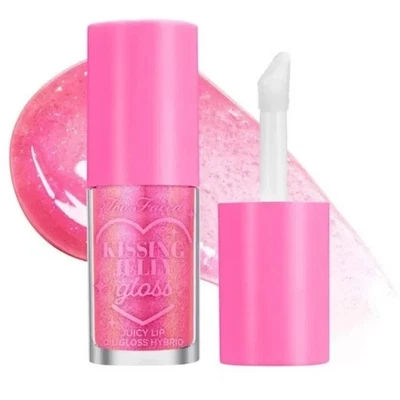 Too Faced Kissing Jelly Gloss Juicy Lip Oil/Gloss Hybrid ~Bubblegum~ 0.15oz NEW - Image 1 of 4