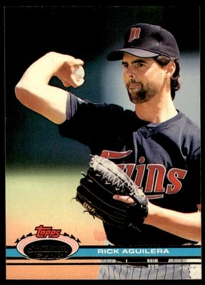 1991 Stadium Club #76 Rick Aguilera Minnesota Twins Baseball - Image 1 of 2