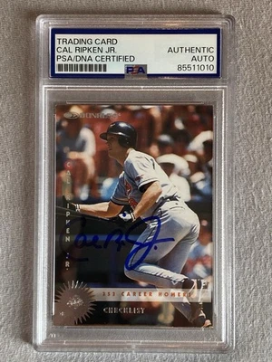BALTIMORE ORIOLES CAL RIPKEN JR. AUTOGRAPH 1997 DONRUSS CHECKLIST #271- PSA SLAB - Image 1 of 2