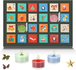 Duftkerzen Adventskalender mit 24 verschiedenen Teelichtern, Weihnachtskalender - Bild 1 von 7