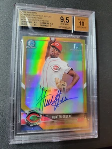 ๐ 2018 Bowman Hunter Greene Chrome Gold Refractor Auto #/50 BGS 9.5 w/10 Auto - Picture 1 of 2