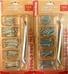 Workshop Cotter Pin And Puller Set 2 packs 144pc Each total 288ct - Picture 1 of 2