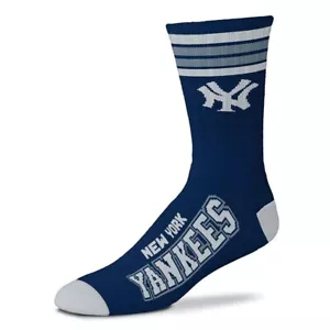 New York Yankees Men's Crew Socks Medium Size 5 to 10 4 Stripe - Picture 1 of 1