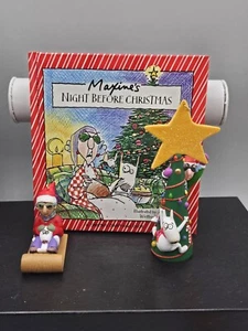 Maxine's Night Before Christmas Book And 2 Hallmark Ornaments - Picture 1 of 9