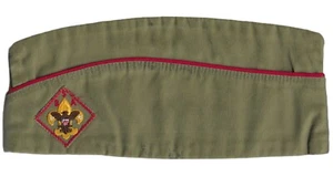 BSA VINTAGE 1960'S BOY SCOUT GARRISON HAT CAP WITH DIAMOND PATCH SIZE MED #KGC-1 - Picture 1 of 3