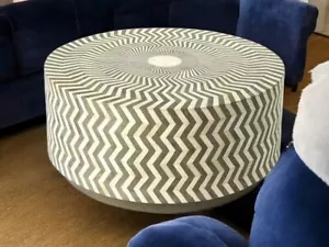 Sofá mesa central con incrustaciones de hueso de mármol tallado a mano de 42" exclusivo diseño de artes modernas - Imagen 1 de 6