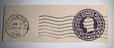 Travelstamps:US Stamps Scott #U534 Cut Square 3 Cent Complete Flag Cancel - Image 1 of 4