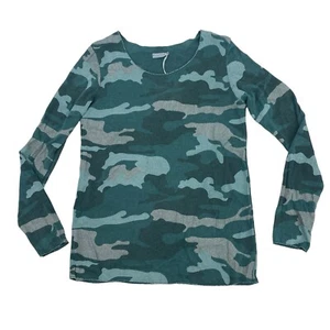 Haut manches longues maille viscose camouflage Made in Italy taille S neuf avec étiquette couture métallisée - Photo 1/12