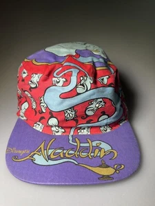 NOS Vintage 90s All Over Print Aladdin Genie Robin Williams Painters Cap Hat NEW - Picture 1 of 13