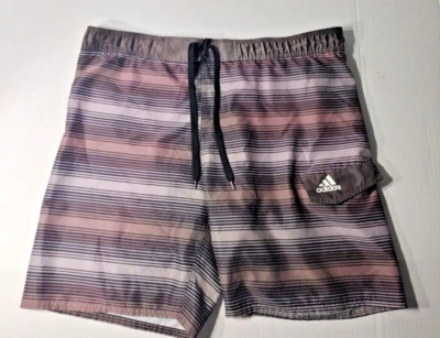 Pantalones Cortos de Natación/Barding ADIDAS con Bolsillo Rayas Negras/Grises Para Hombre L Foto 1 de 4