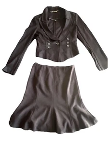 White House Black Market Woman’s 2 Piece Black Skirt Suit Size 4 CUTE - Picture 1 of 8