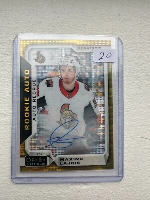  2018-19 O-Pee-Chee Platinum Rookie Autographs #RML Maxime Lajoie D Ottawa Senat - Image 1 of 2